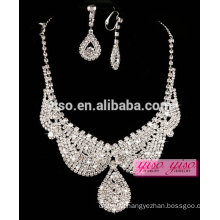 hot sale wedding diamond crystal best design necklace set